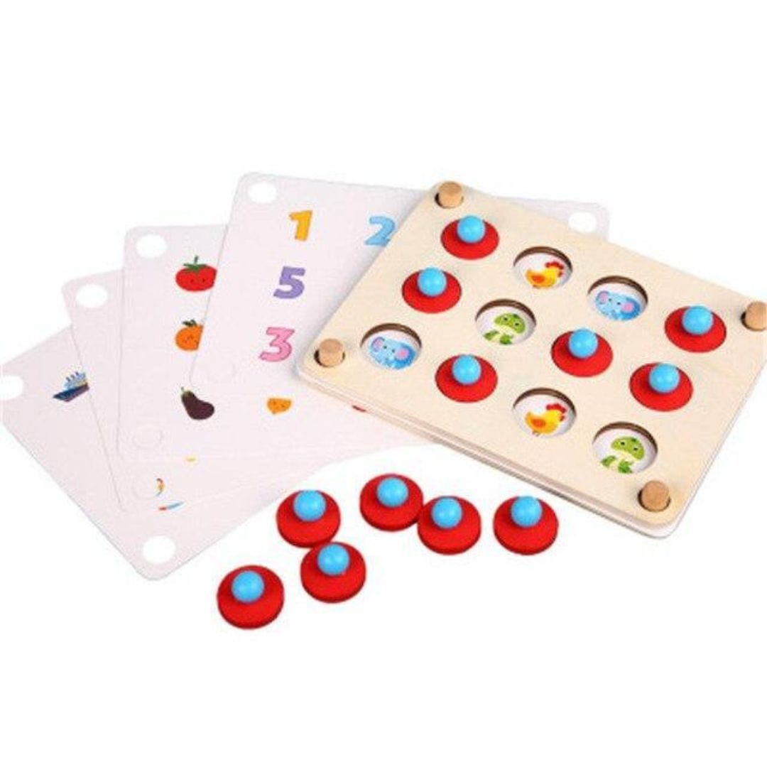 Jeu de Mémoire Montessori sur fond blanc