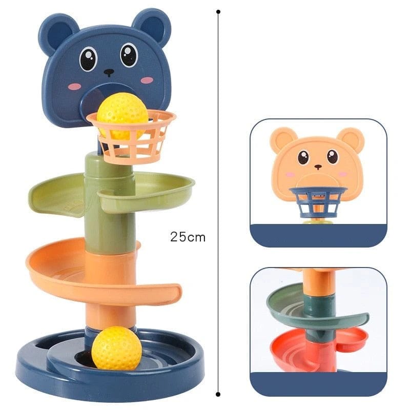 3 étages - Jeux montessori bébés 1 an - La Tour Toboggan
