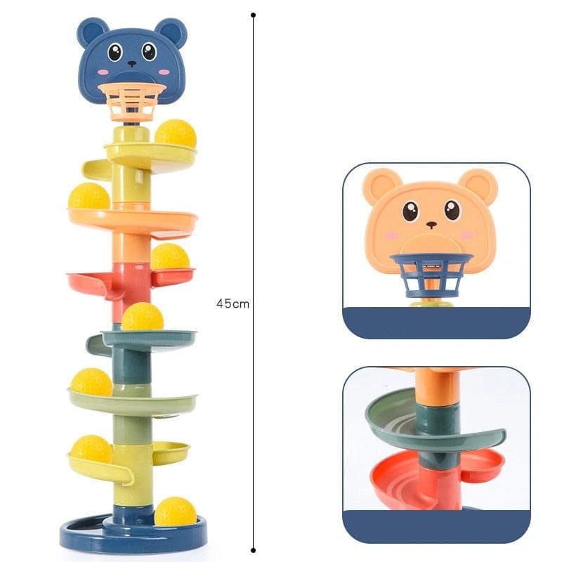 7 étages- Jeux montessori bébés 1 an - La Tour Toboggan