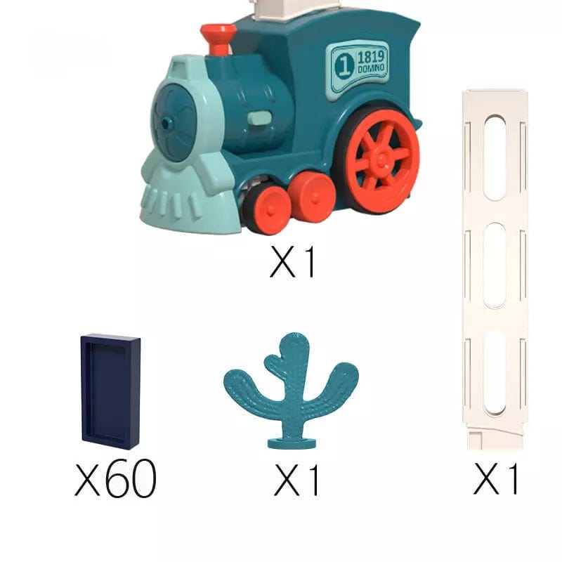 Train Bleu - Jeux Montessori Éducatif 7 Ans - Kit Ultime de Domino