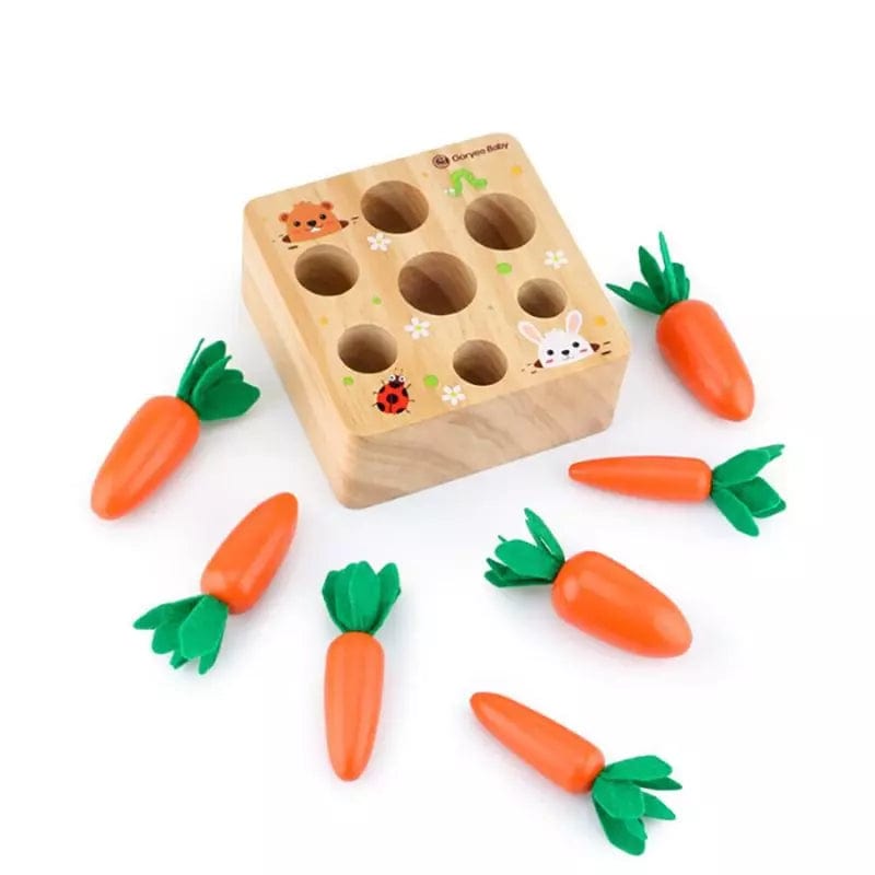 Jouets en bois montessori 2 ans - Le Jardin des Carottes montre les carottes