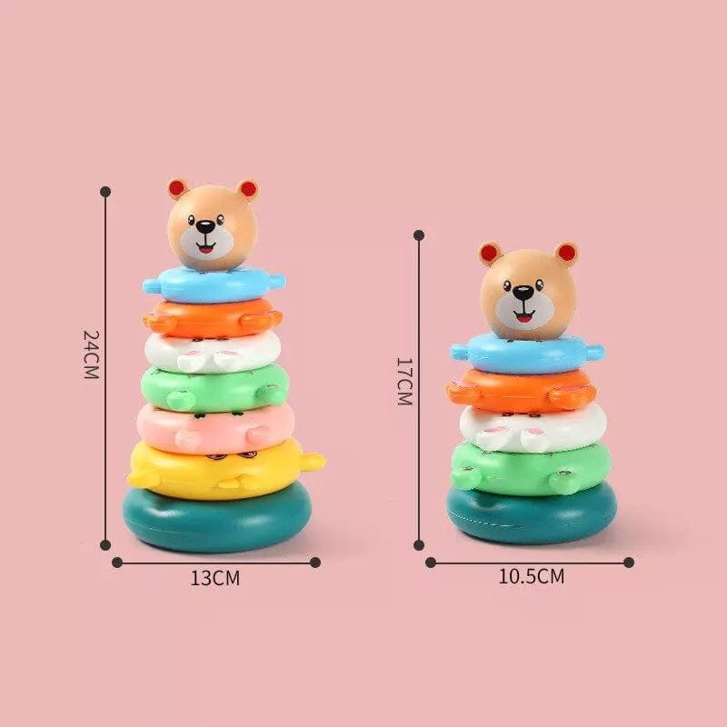 Jouets bébés 6-9 mois Montessori - L'Empileur d'Anneaux Animaliers taille des jouets