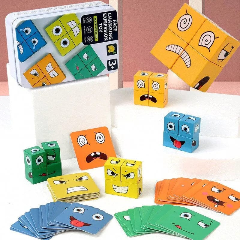 Présenation du jeux de cubes à visages - Jouets montessori 5 ans 2