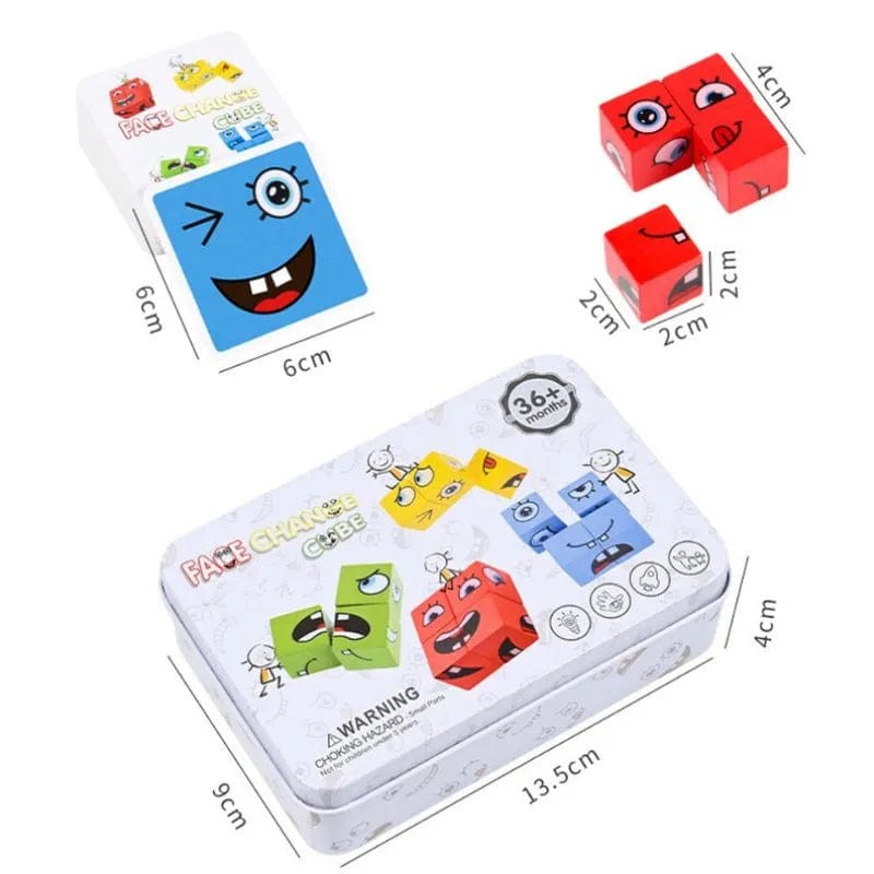 Boite du jeux de cubes à visages - Jouets montessori 5 ans