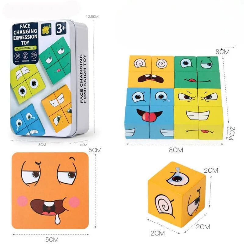 Boite du jeux de cubes à visages - Jouets montessori 5 ans 2