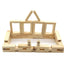 Construction d'un chateau en taquet de construction de bois avec 4 dès posés au dessus. - Jeux en bois Montessori 9 ans - Taquet de Construction 