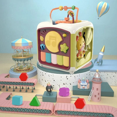 Cube Avec animation Jeux montessori bébés 3 ans - Cube Multifacette