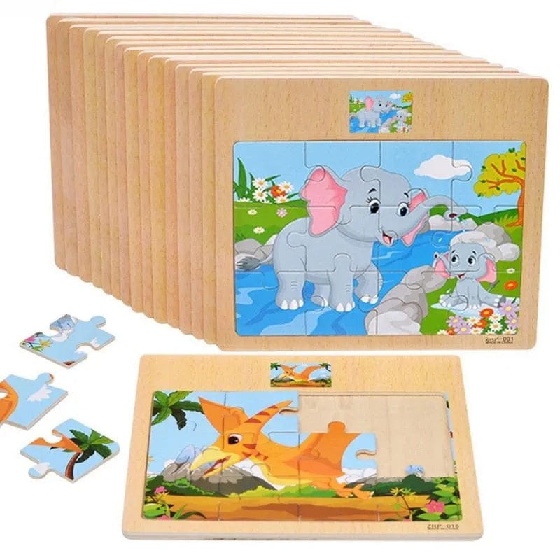 Présentation des pièces de Puzzle 12 pièces - Jouets en Bois Montessori 4 Ans